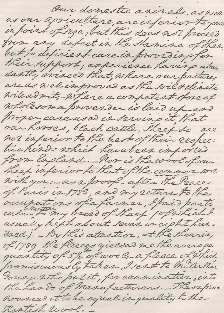USA. Copy of letter from Washington, to Sinclair c1880 old antique print